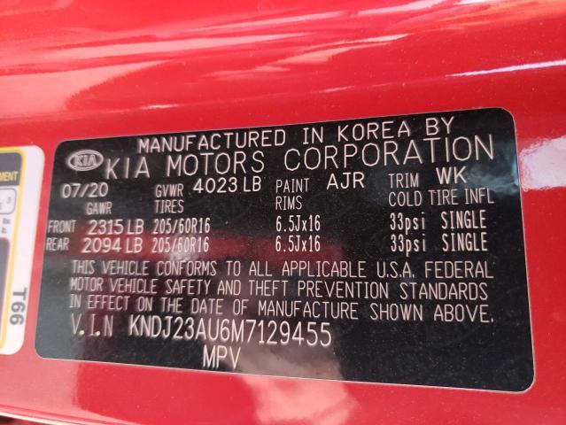 KNDJ23AU6M7129455 KIA SOUL LX