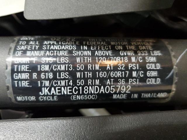 2022 KAWASAKI EN650 C - JKAENEC18NDA05792
