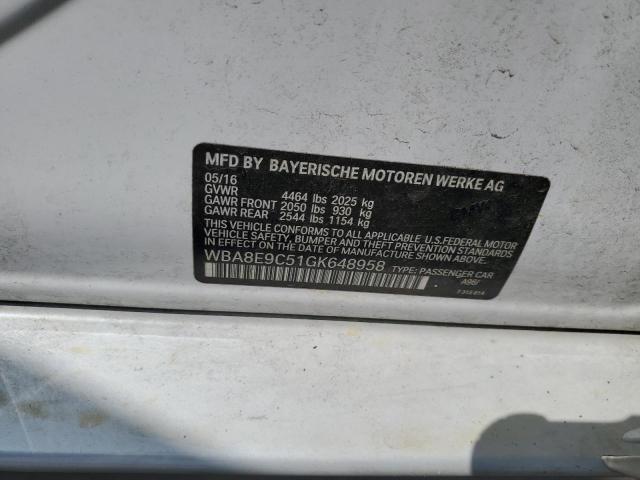 WBA8E9C51GK648958 BMW 328 I Sulev