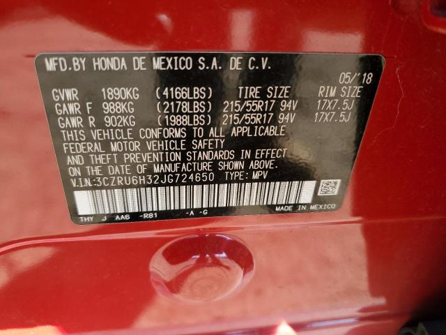 3CZRU6H32JG724650 Honda HR-V LX