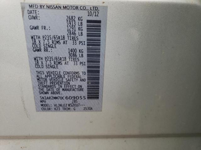 2013 Nissan Pathfinder S VIN: 5N1AR2MM7DC609055 Lot: 73385993