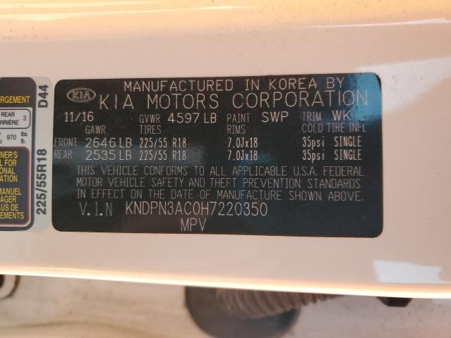 KNDPN3AC0H7220350 KIA Sportage Ex