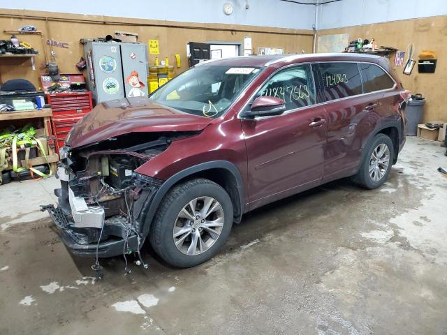 VIN 5TDJKRFH9ES053526 2014 Toyota Highlander, Xle no.1