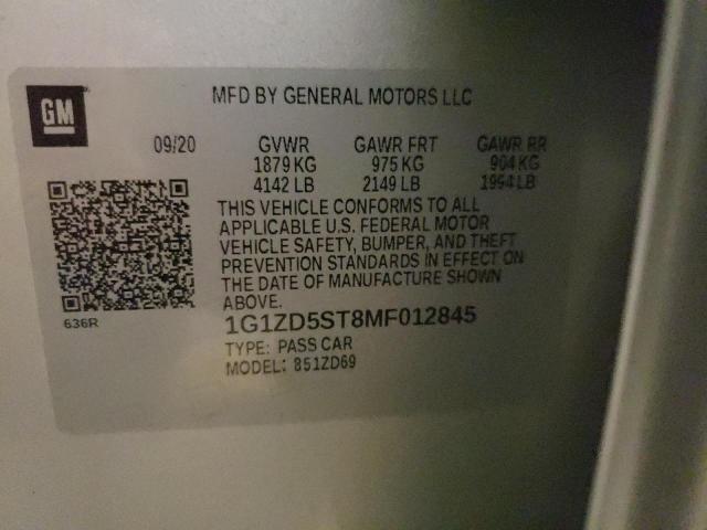 2021 CHEVROLET MALIBU LT - 1G1ZD5ST8MF012845