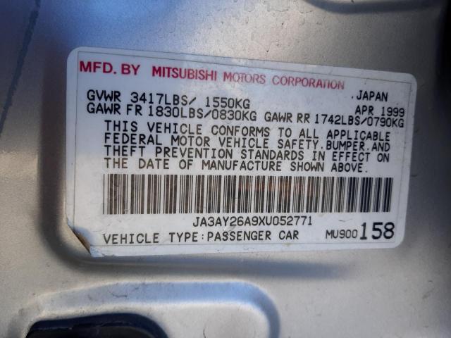 1999 Mitsubishi Mirage De VIN: JA3AY26A9XU052771 Lot: 70941473