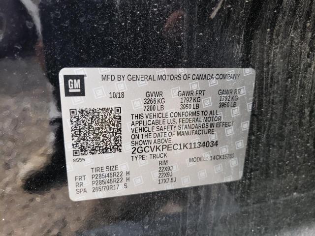 2GCVKPEC1K1134034 | 2019 CHEVROLET SILVERADO