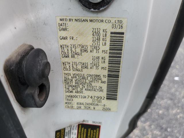 1N6BD0CT1GN747992 Nissan FRONTIER S