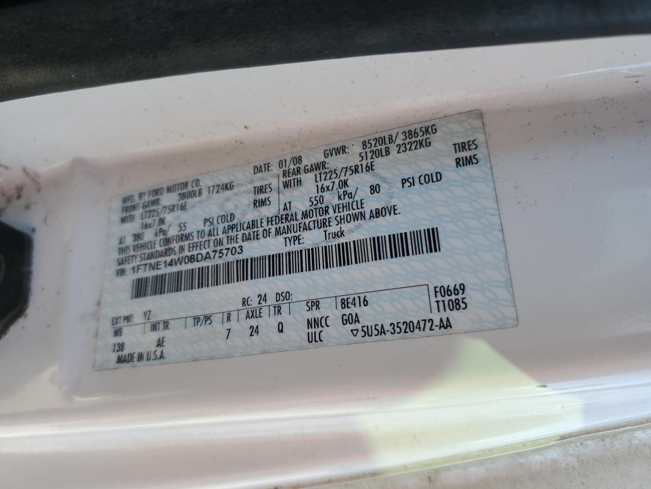 1FTNE14W08DA75703 2008 Ford Econoline E150 Van 1FTNE14W08DA75703 2008 Ford Econoline E150 Van