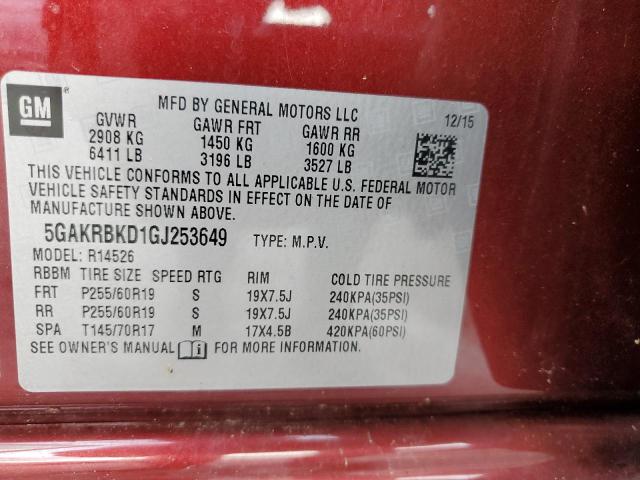 5GAKRBKD1GJ253649 Buick Enclave