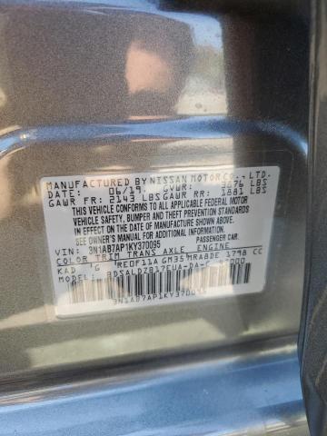 3N1AB7AP1KY370095 | 2019 NISSAN SENTRA S