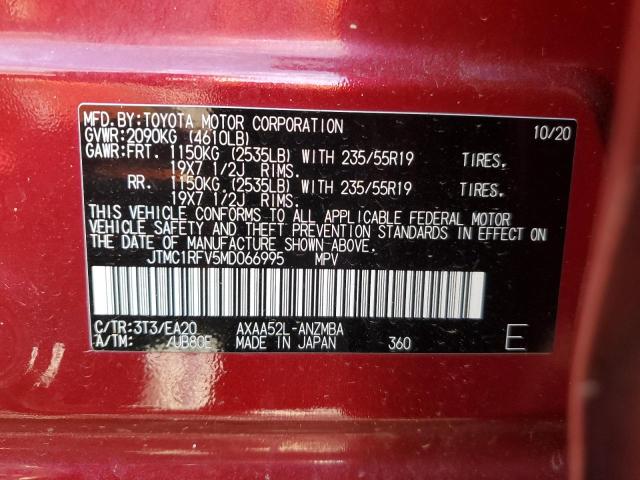 JTMC1RFV5MD066995 | 2021 TOYOTA RAV4 XLE P