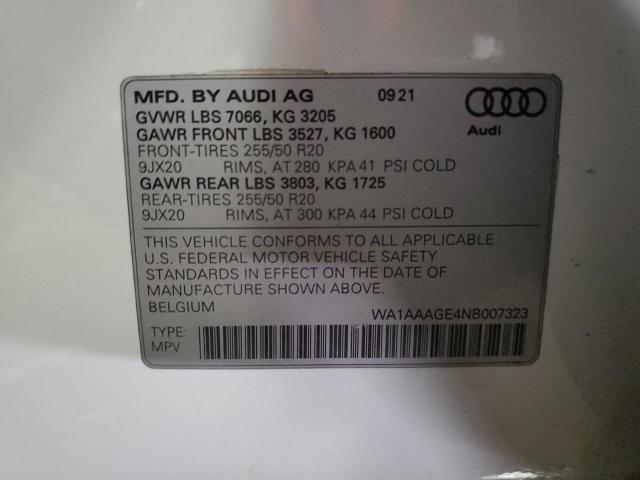 WA1AAAGE4NB007323 Audi E-Tron PRE 14