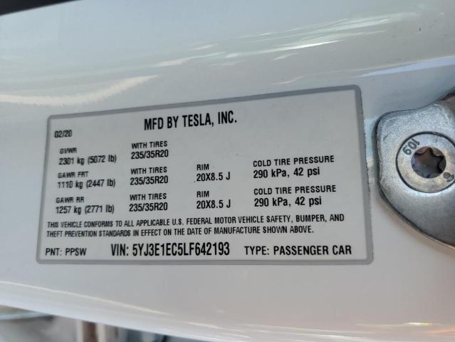 5YJ3E1EC5LF642193 | 2020 TESLA MODEL 3