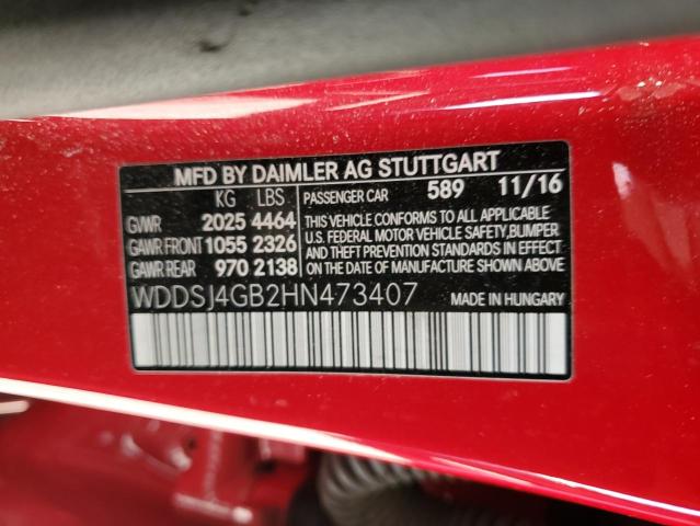 WDDSJ4GB2HN473407 Mercedes-Benz CLA 250 4MATIC