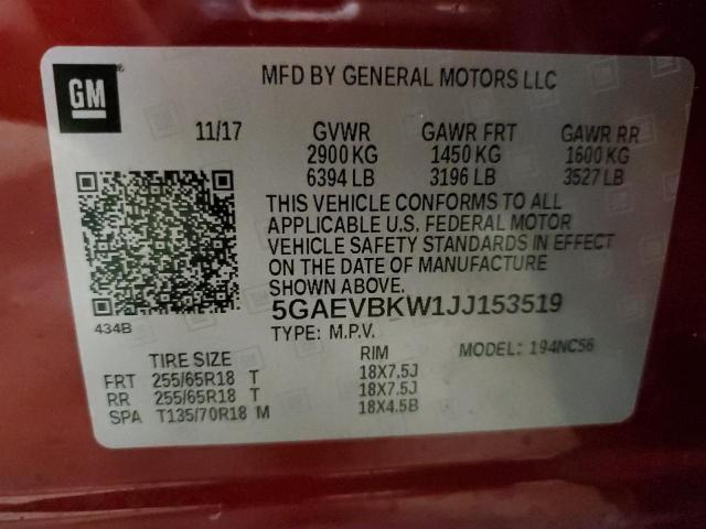 5GAEVBKW1JJ153519 Buick Enclave Premium