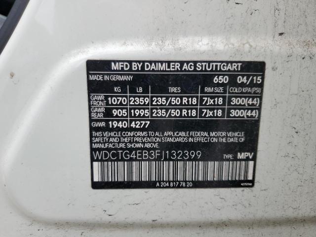 2015 MERCEDES-BENZ GLA 250 - WDCTG4EB3FJ132399