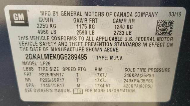 2GKALMEK0G6289495 GMC Terrain Sle