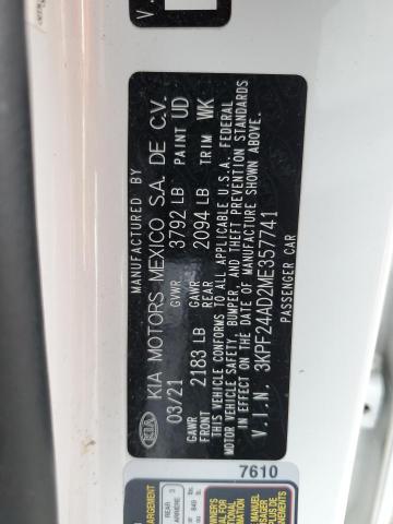 3KPF24AD2ME357741 KIA FORTE FE
