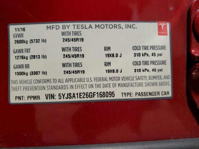5YJSA1E26GF168095 Tesla MODEL S