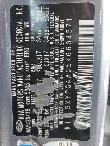 5XYPG4A35KG604571 KIA SORENTO L