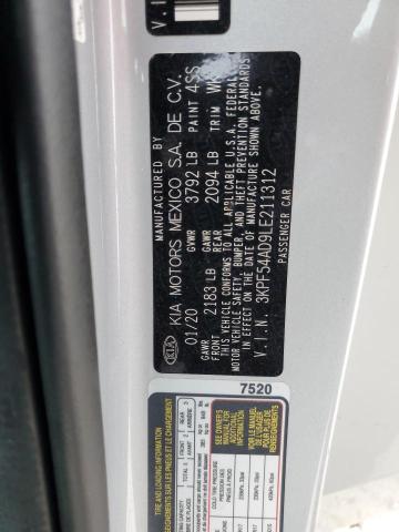 3KPF54AD9LE211312 KIA FORTE EX