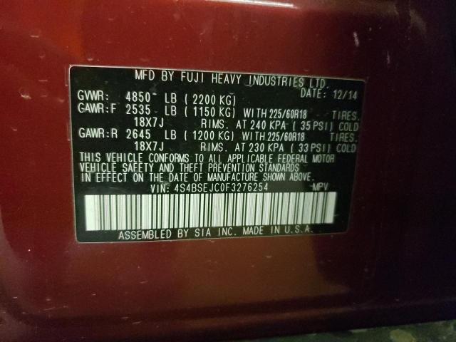 4S4BSEJC0F3276254 Subaru Outback 3.6r Limited