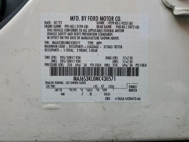 MAJ6S3KL0MC430571 Ford Ecosport Titanium
