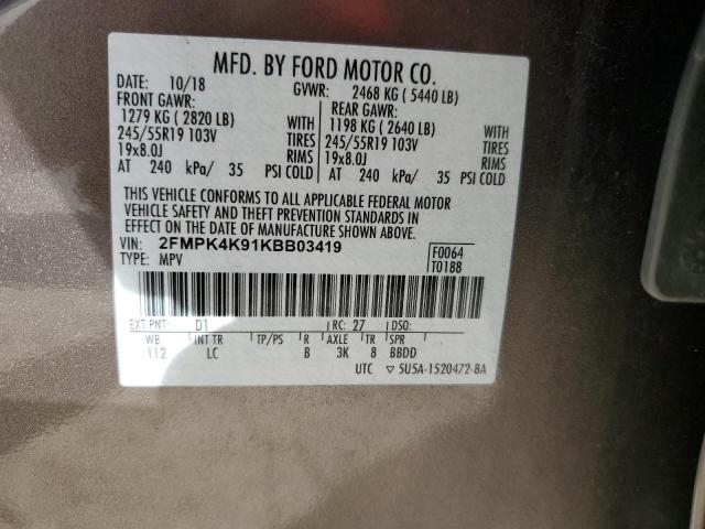 2FMPK4K91KBB03419 Ford Edge Titanium