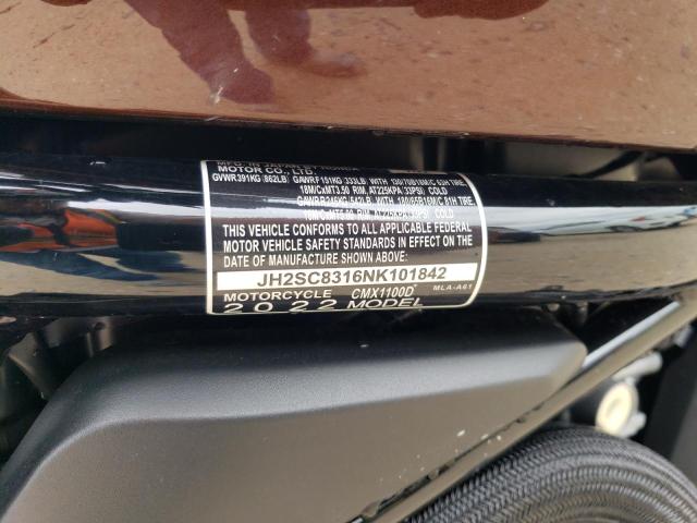 2022 HONDA CMX1100 D - JH2SC8316NK101842