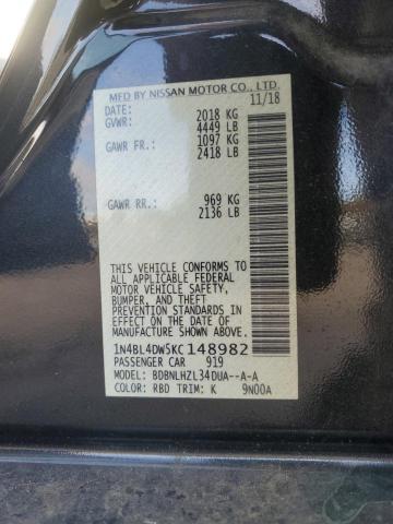 1N4BL4DW5KC148982 Nissan ALTIMA SV