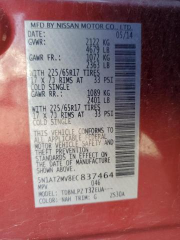 5N1AT2MV8EC837464 Nissan ROGUE S