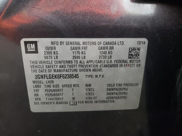 2GNFLGEK8F6238545 | 2015 CHEVROLET EQUINOX LT