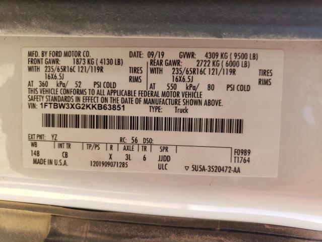 1FTBW3XG2KKB63851 Ford Transit T-350