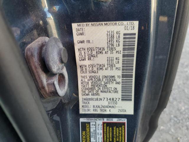 1N6DD0CU8JN734827 Nissan Frontier Sv