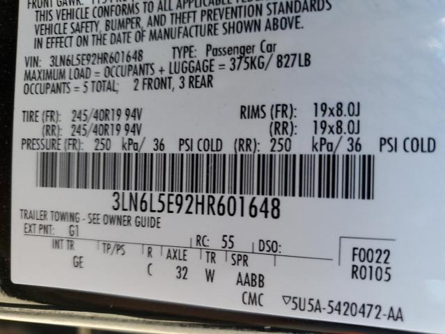 3LN6L5E92HR601648 Lincoln Mkz Reserve