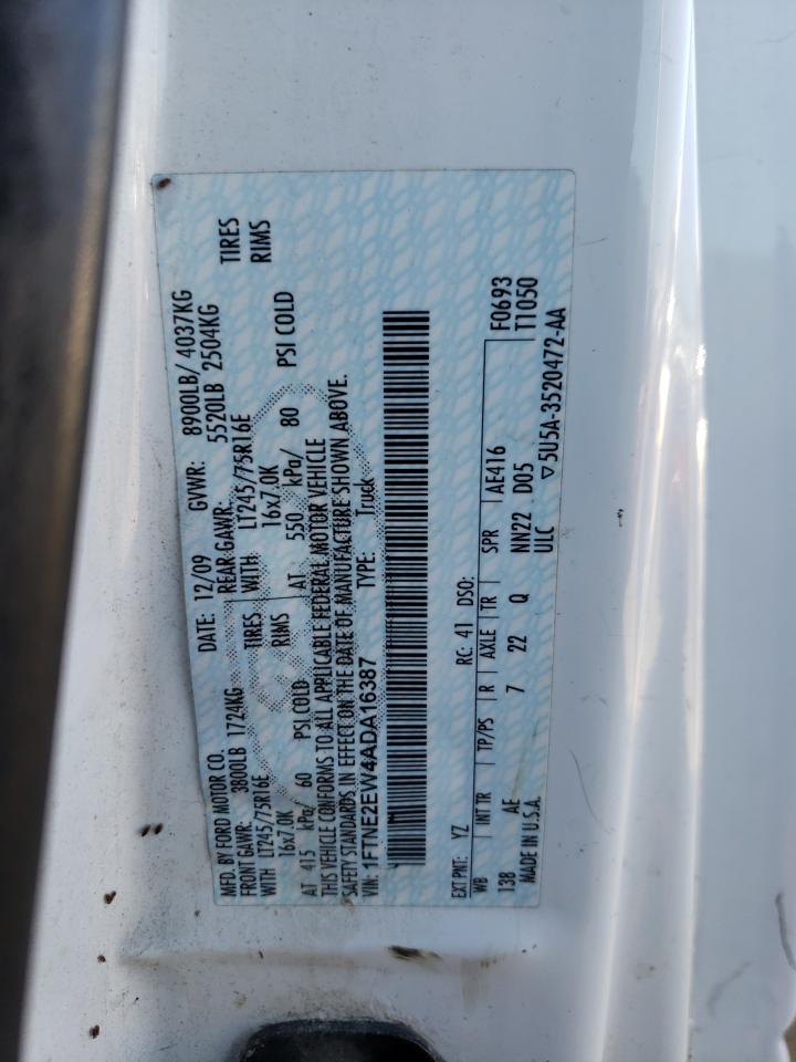 1FTNE2EW4ADA16387 2010 Ford Econoline E250 Van