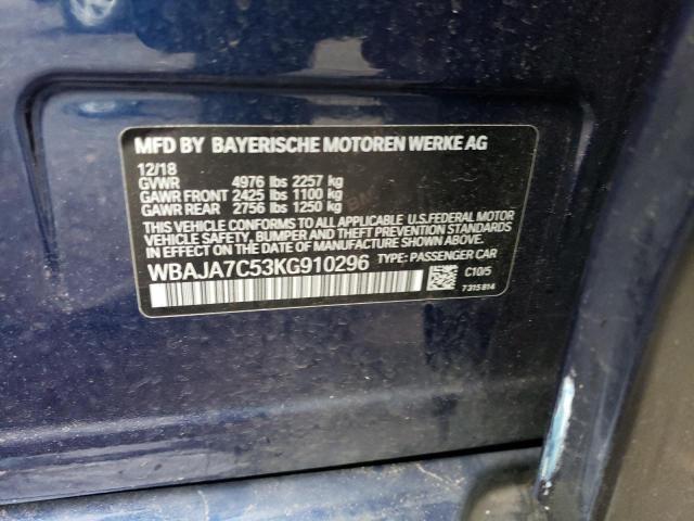 WBAJA7C53KG910296 BMW 530 XI