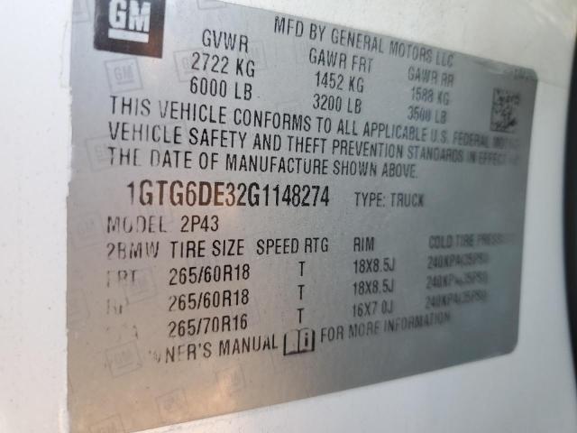 1GTG6DE32G1148274 GMC CANYON SLT