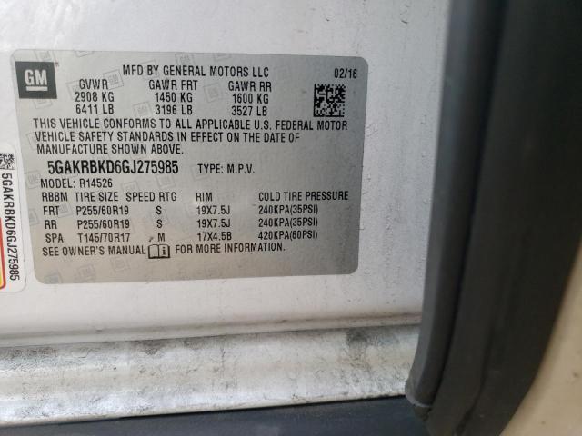 2016 BUICK ENCLAVE - 5GAKRBKD6GJ275985