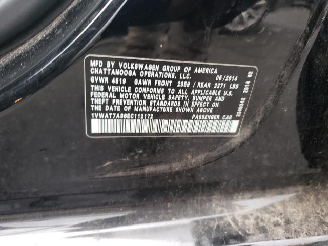 Седани VOLKSWAGEN PASSAT 2014 Чорний