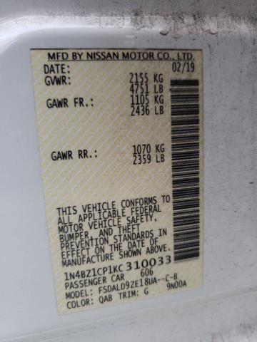 1N4BZ1CP1KC310033 Nissan Leaf S Plus