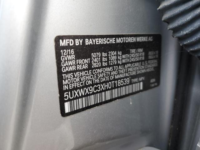 5UXWX9C3XH0T18539 BMW X3 Xdrive28i