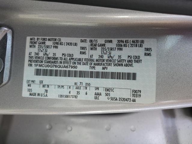 1FMCU0G76GUA67950 Ford ESCAPE SE