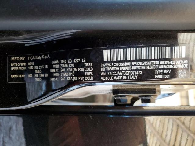 ZACCJAAT3GPD71473 Jeep Renegade Sport