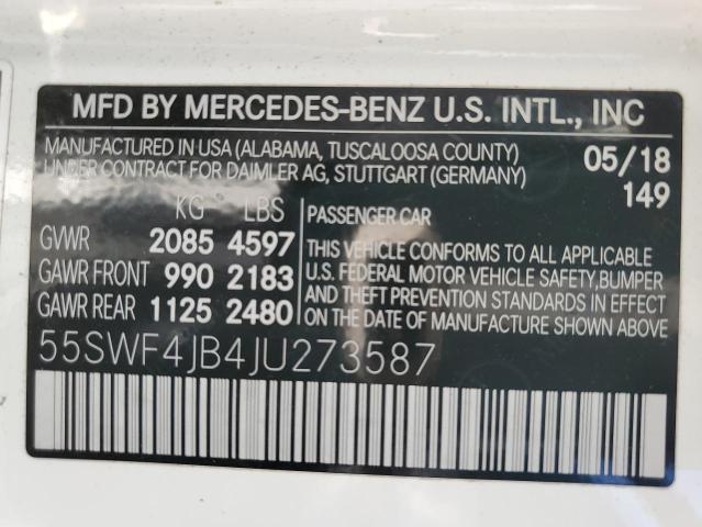 VIN 55SWF4JB4JU273587 2018 Mercedes-Benz C-Class, 300 no.12