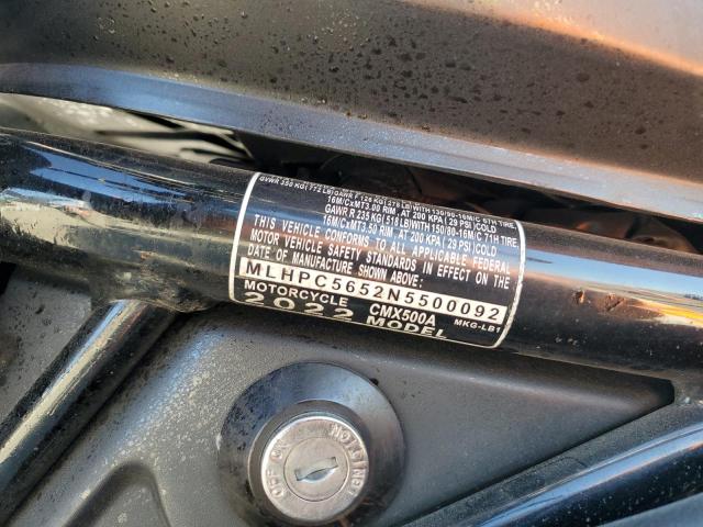2022 HONDA CMX500 A MLHPC5652N5500092