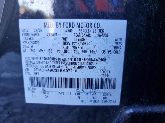 2FMDK49C38BA97216 | 2008 Ford edge limited