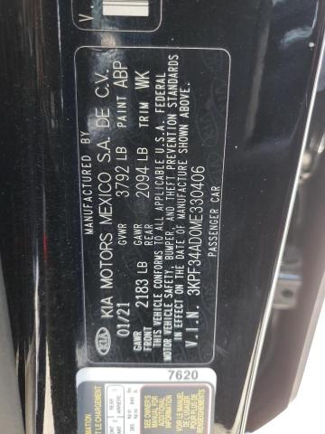 3KPF34AD0ME330406 KIA Forte Gt Line