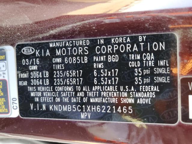 KNDMB5C1XH6221465 KIA SEDONA LX
