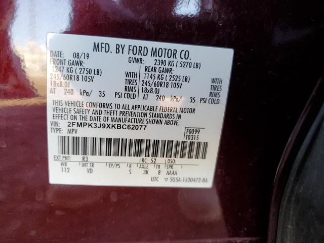 2FMPK3J9XKBC62077 2019 FORD EDGE, photo no. 13